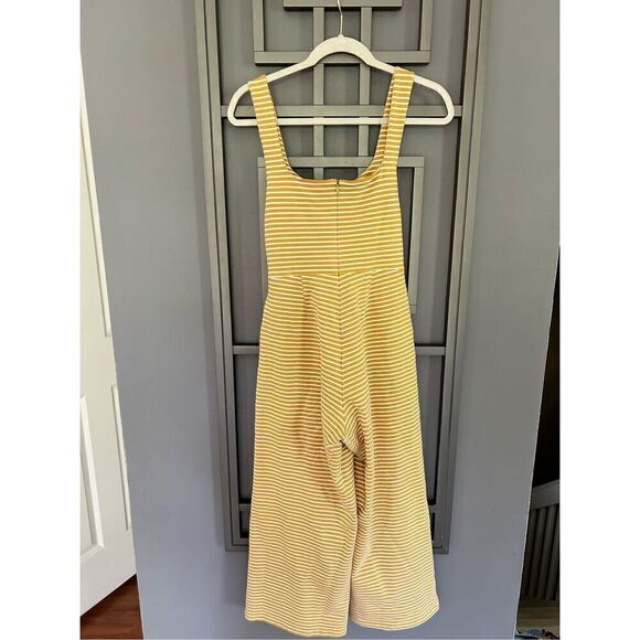 Saylor mustard striped jumpsuit wide leg size S - Picture 4 of 4